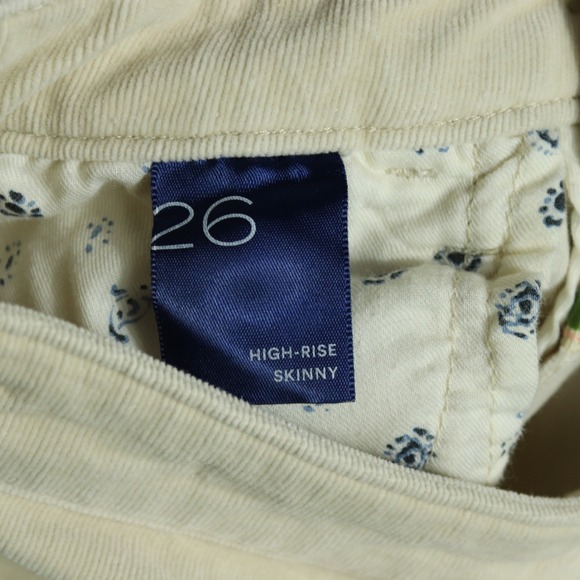 Pilcro High-Rise Skinny Corduroy Pants Cream Beige Women Size 26 Anthropologie - Picture 10 of 12